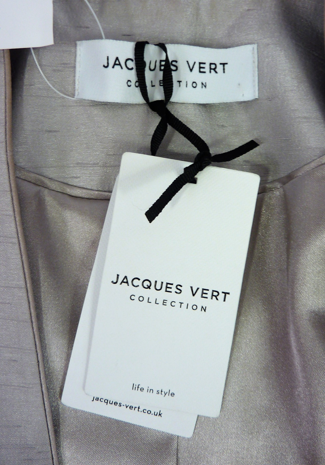 Pre Loved Jacques Vert Mother Of The Bride Silver And Grey Dress With Matching Jacket Size 10 12 BuyCharity