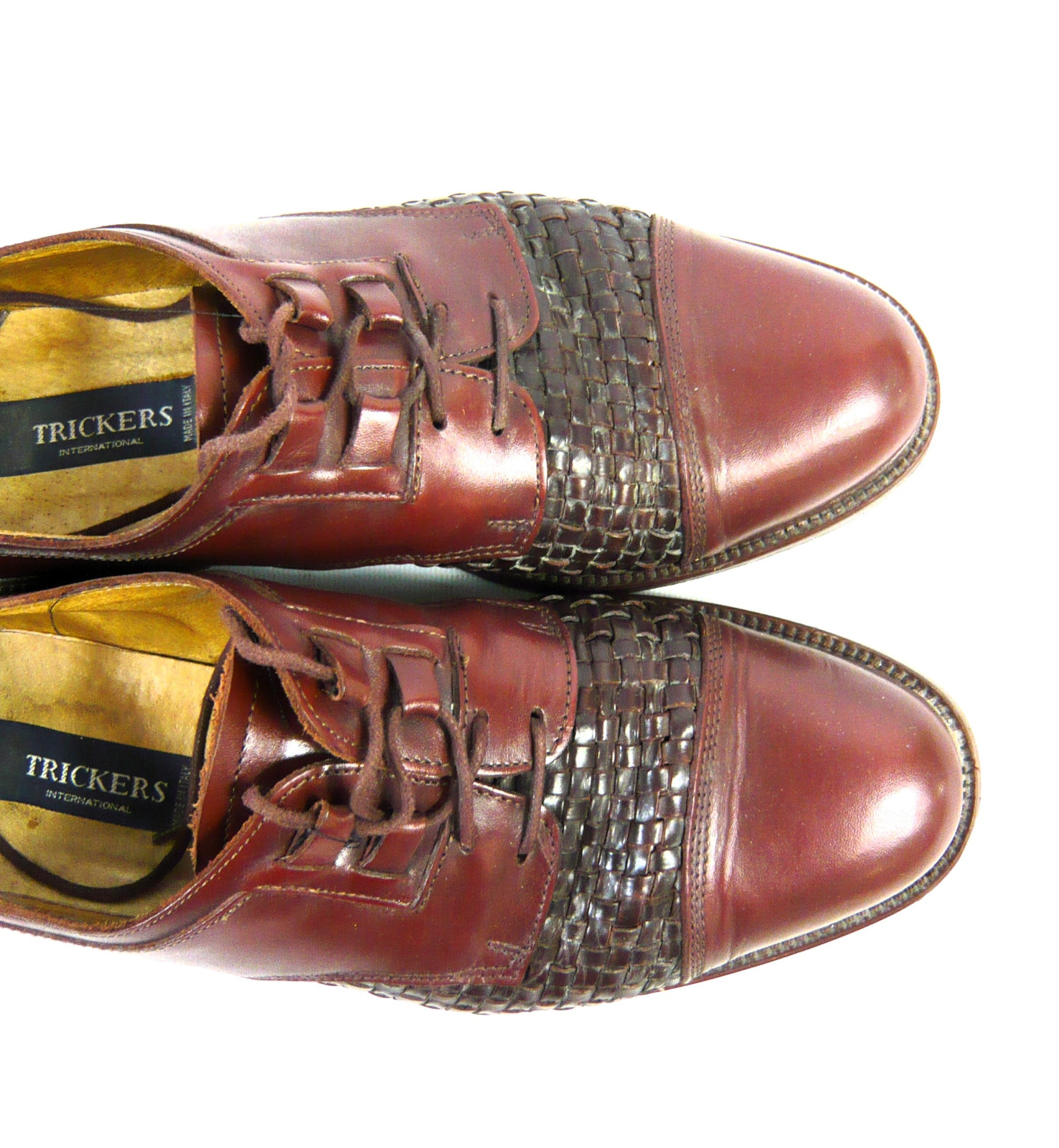 Pair Of Men s Pre Loved Brown Leather Trickers International Lace Up Brogue Style Shoes 8 Requires Resoling BuyCharity